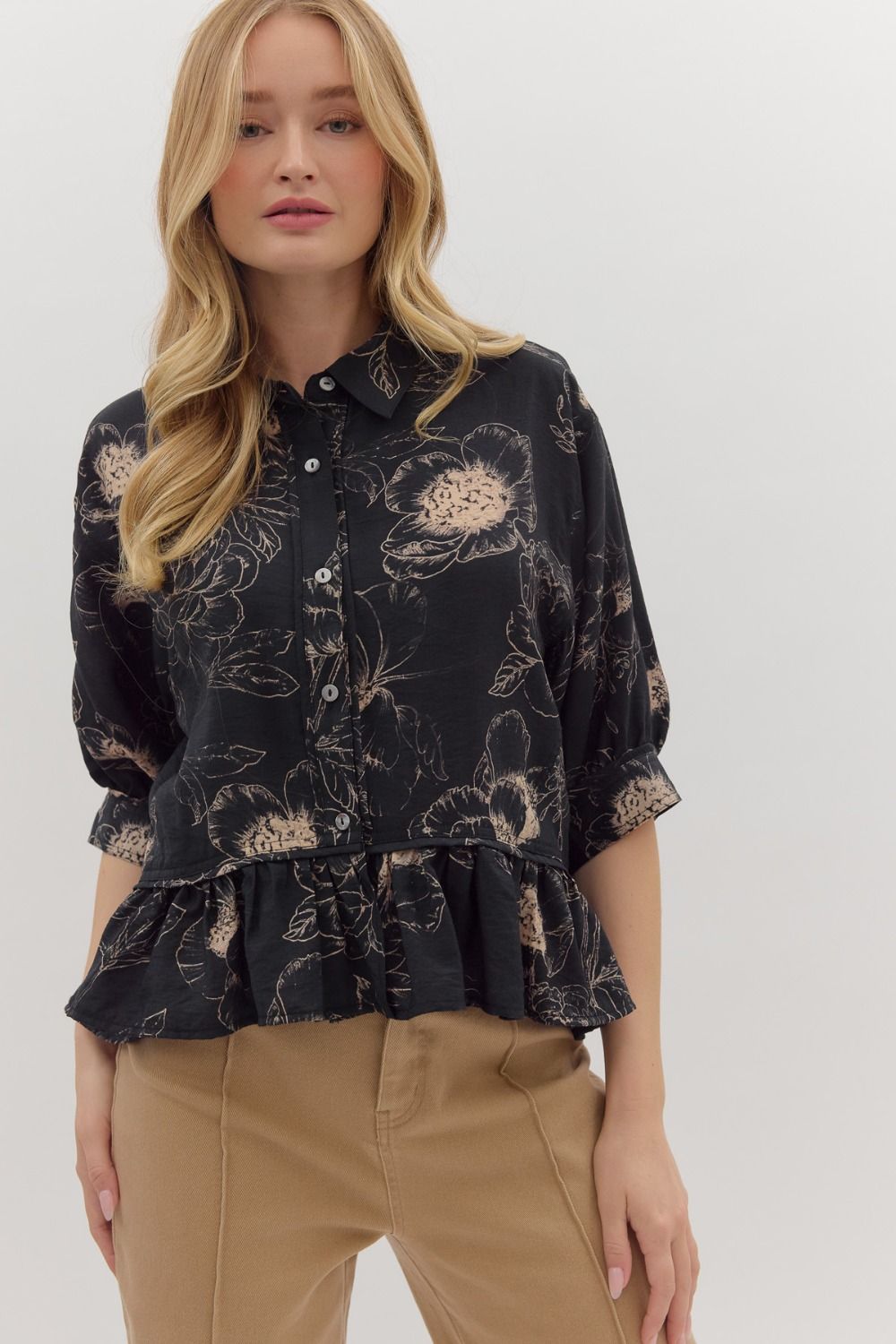Ruffle & Roll Blouse