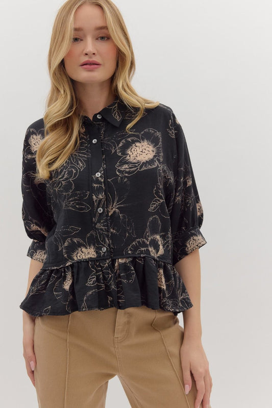 Ruffle & Roll Blouse