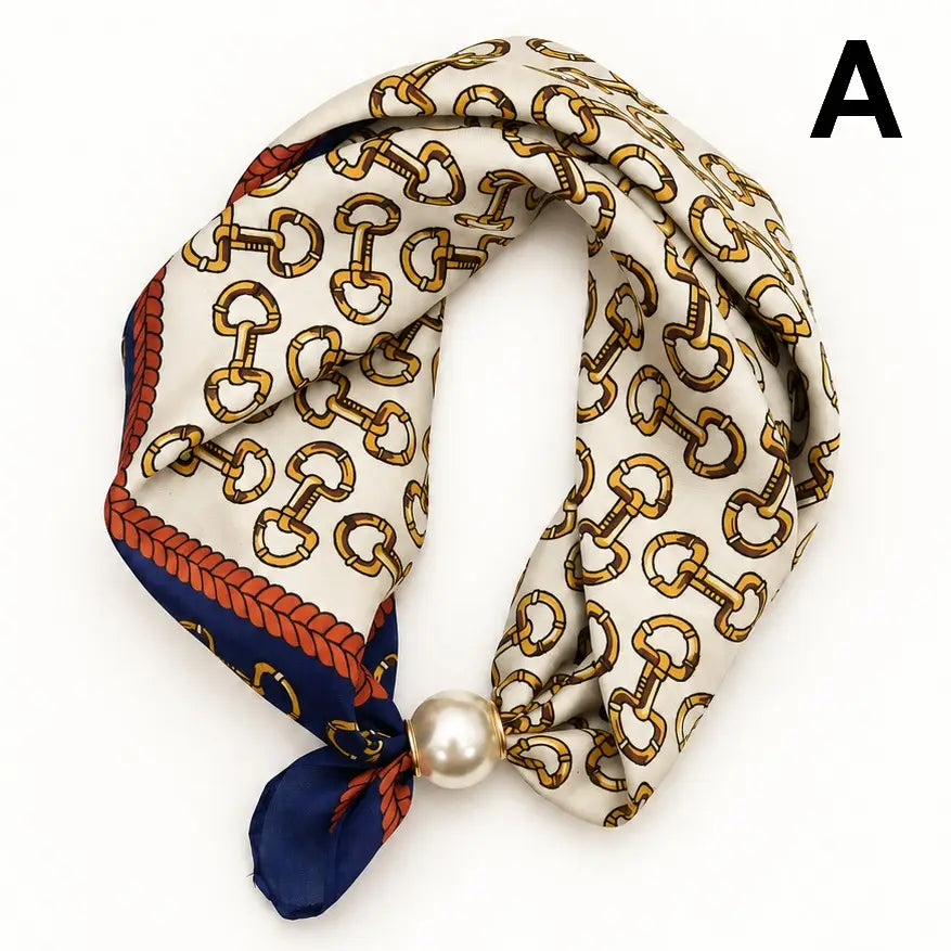 Satin & Pearls Scarf Necklace