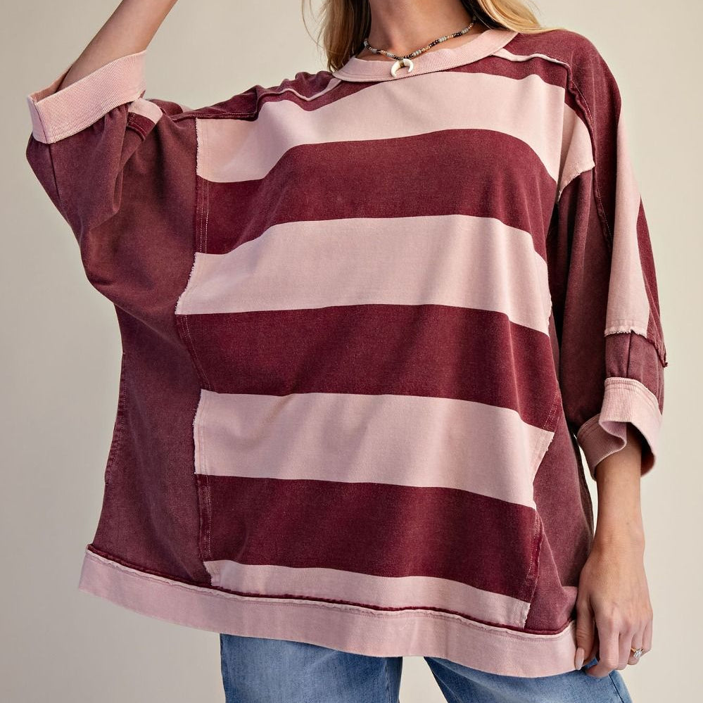 Saturday Stripes Terry Pullover