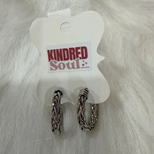 Silver Braided Hoop Earrings