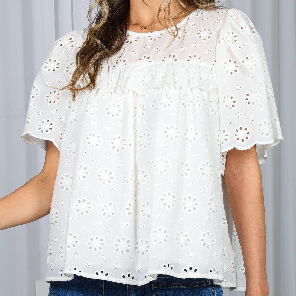 Southern Charm Eyelet Top