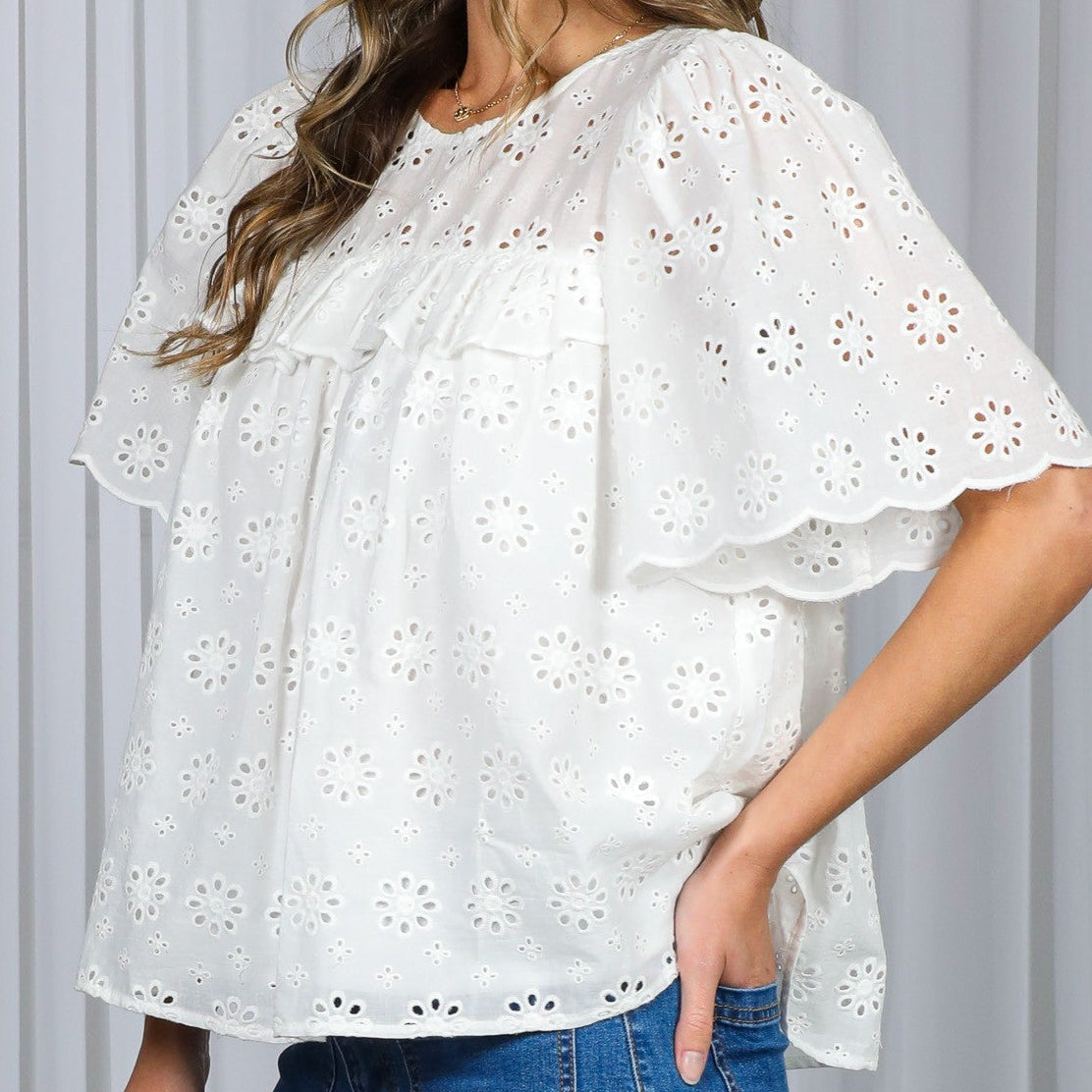 Southern Charm Eyelet Top