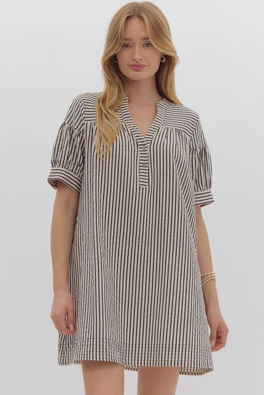 Striped Short Sleeve mini dress