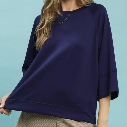 The Feel Good Top- Navy