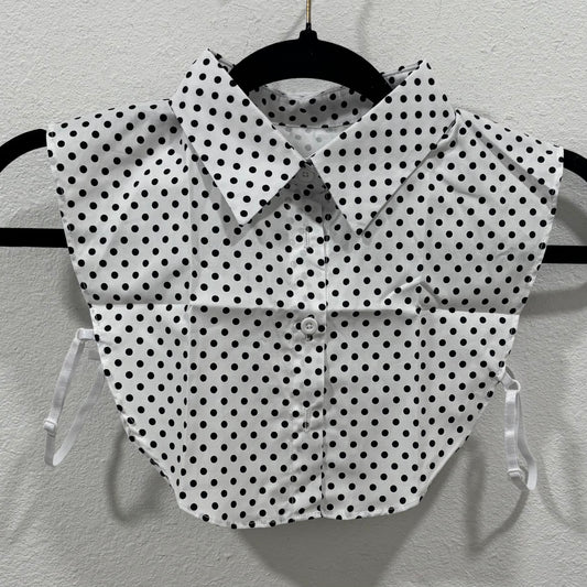 The Statement Collar- White and Black Polka Dot