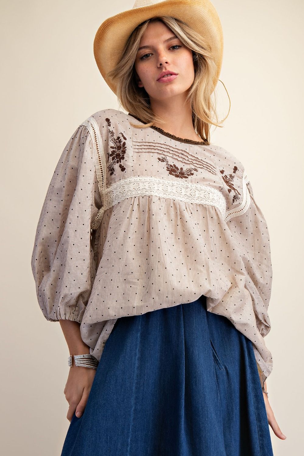 Vintage Inspired Embroidered Blouse