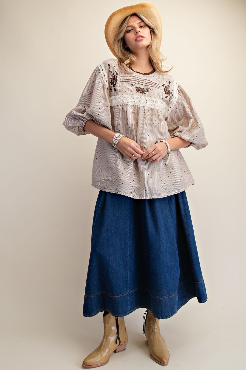 Vintage Inspired Embroidered Blouse