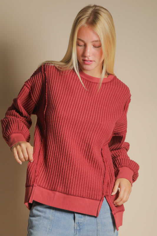 Waffle Hug Pullover