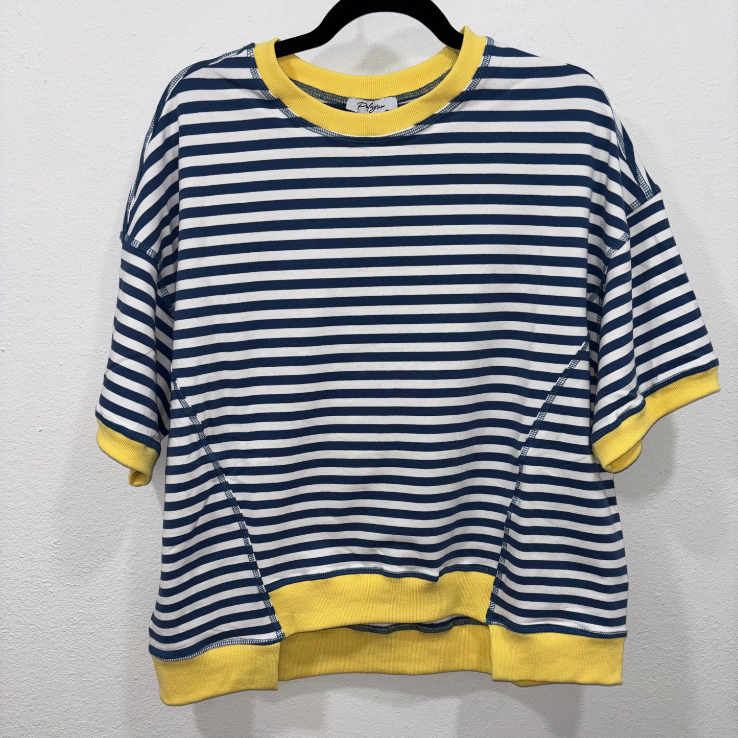 Weekend Stripe Tee- Blue/Yellow