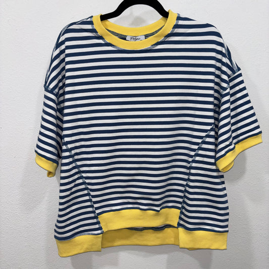 Weekend Stripe Tee- Blue/Yellow
