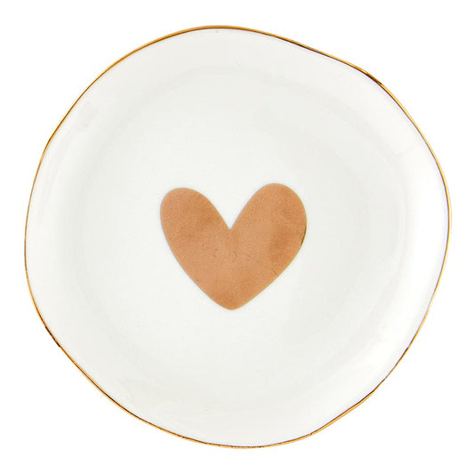 Ceramic gold heart tray