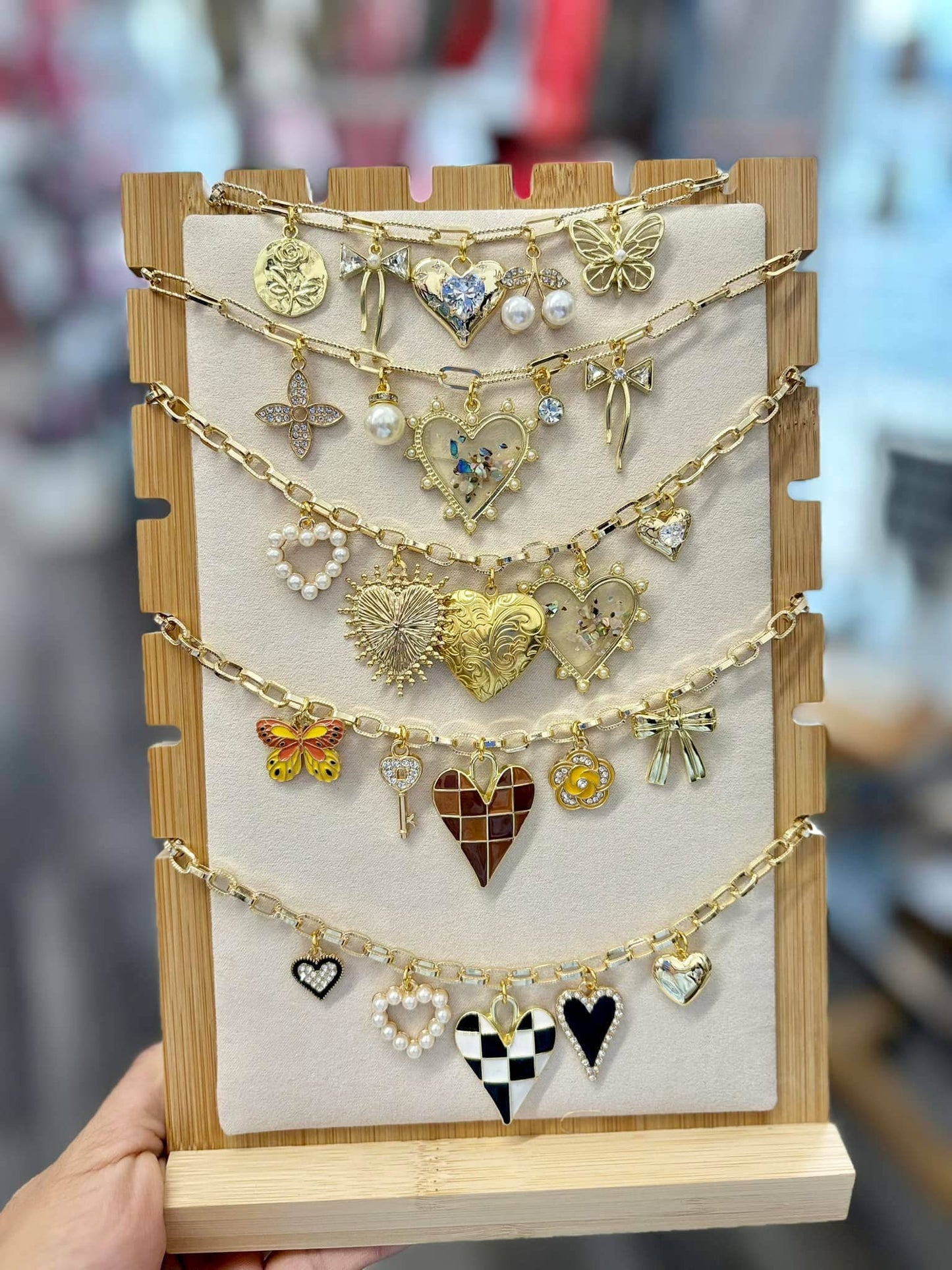 Trendy Gold Everyday Charm Necklace 