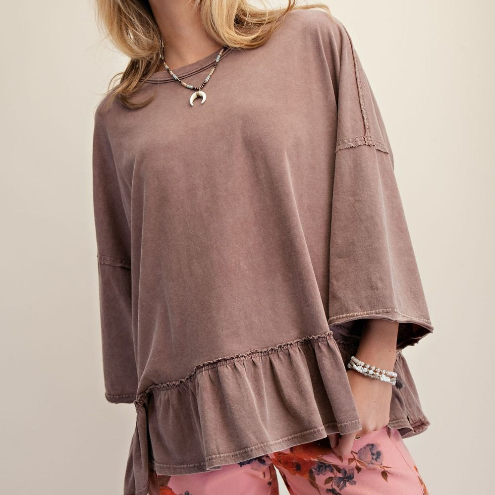 Mocha Moments Ruffle Top