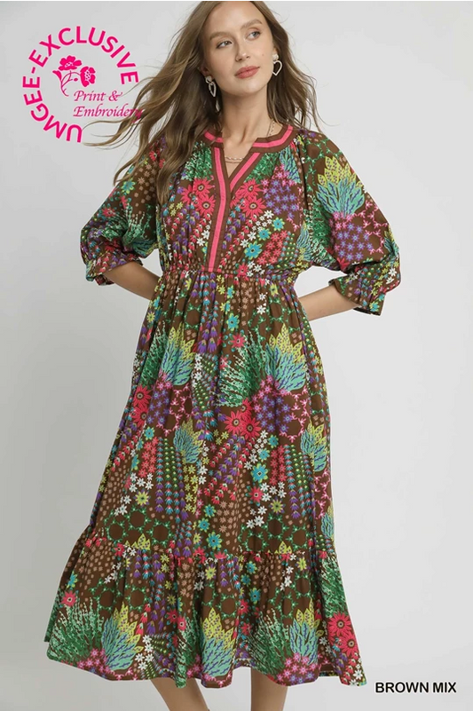 Garden Bloom Midi Dress