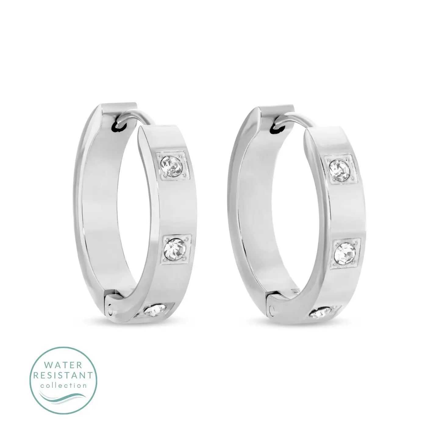 Contemporary CZ Huggies- Silver