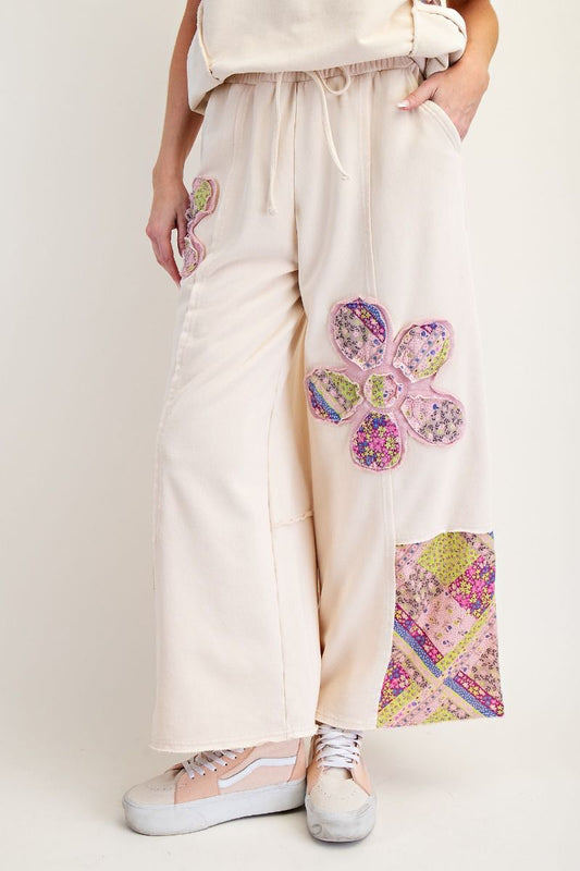 Boho Flower patch pants