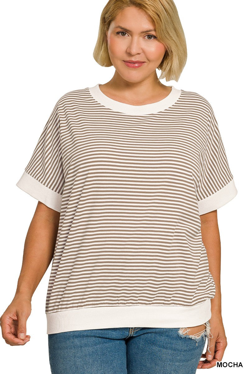 Classic Comfort Stripe Top (Mocha)