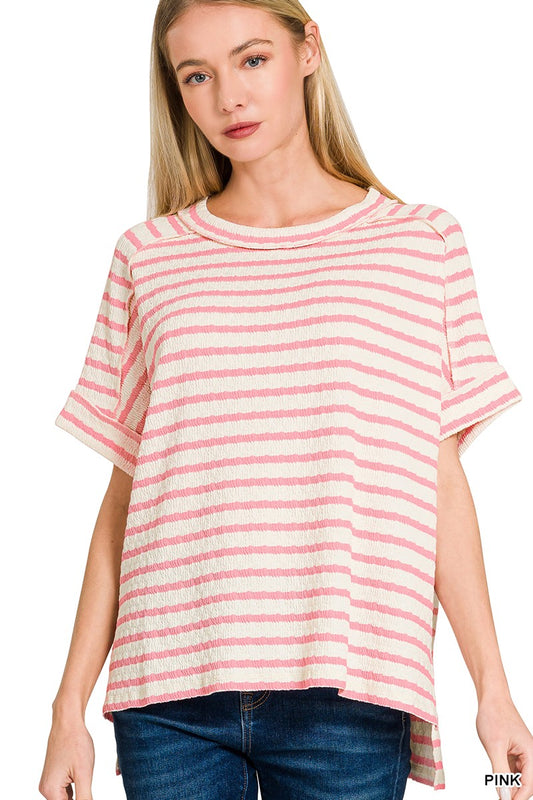 Pink Sugar Stripe Top