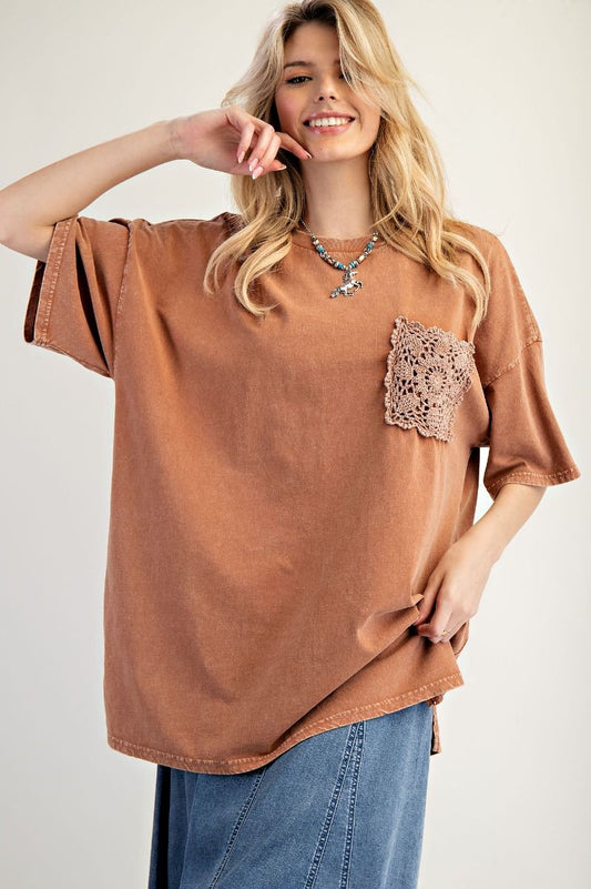 Copper Crochet Pocket Tee