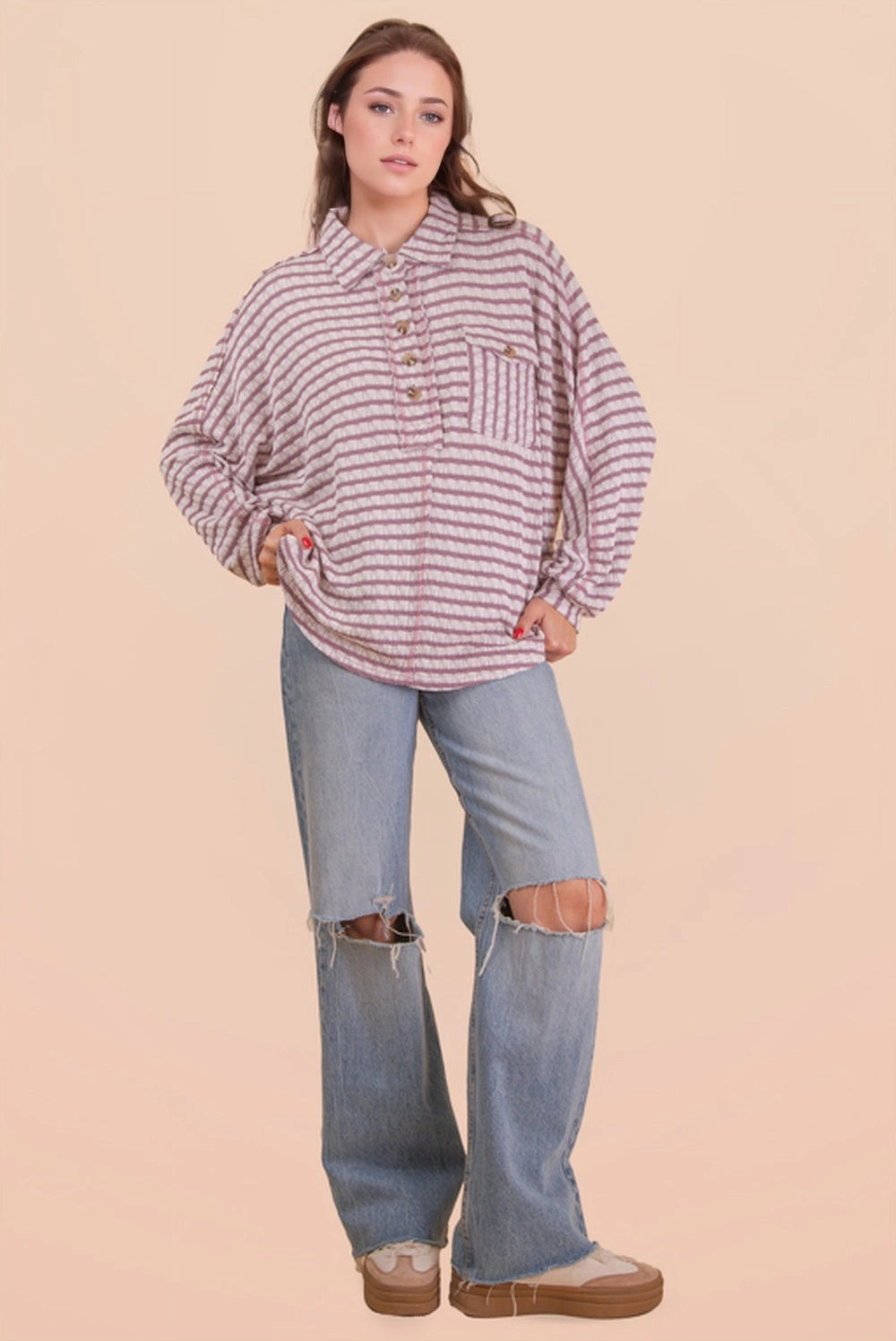 Sugar Plum Stripes Top