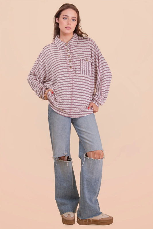 Sugar Plum Stripes Top