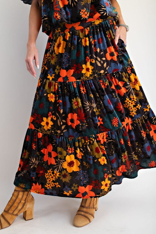 Autumn Bloom Maxi Skirt