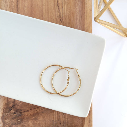Remi Hoop Earrings- 18k Gold Plated - Size Large